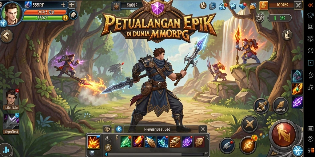 Tangkapan layar gameplay 55RP yang menunjukkan pertempuran epik antar pemain.