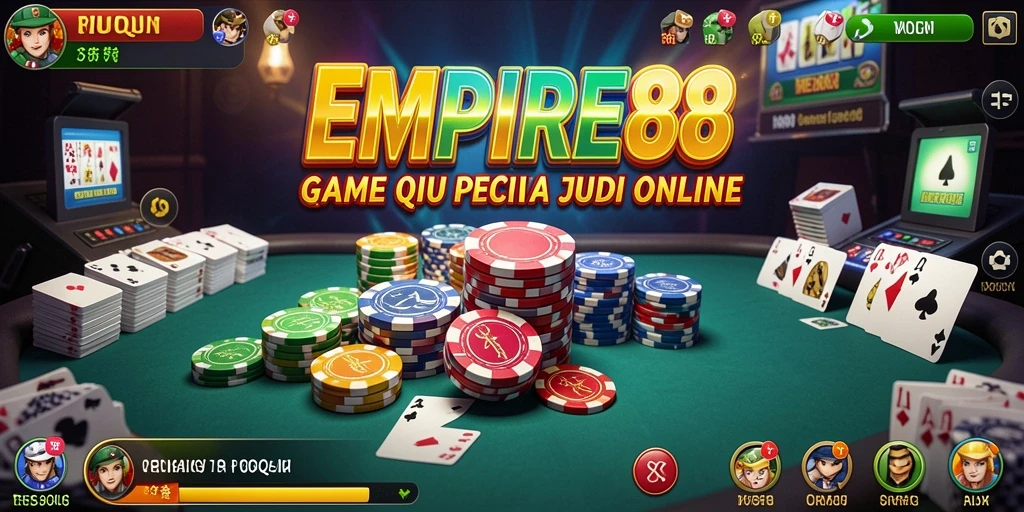 Screenshot utama menampilkan antarmuka seru permainan QiuQiu.