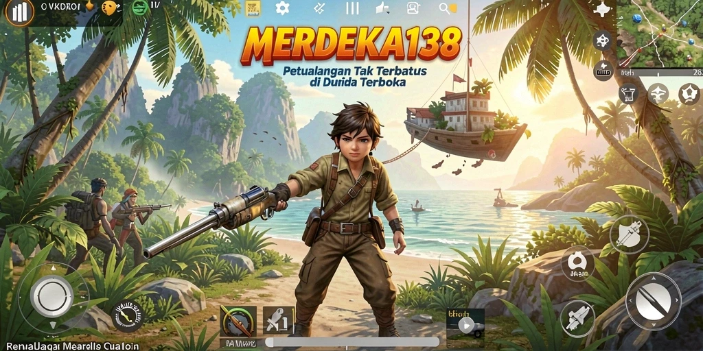 Screenshot gameplay MERDEKA138 yang menampilkan eksplorasi dunia terbuka.