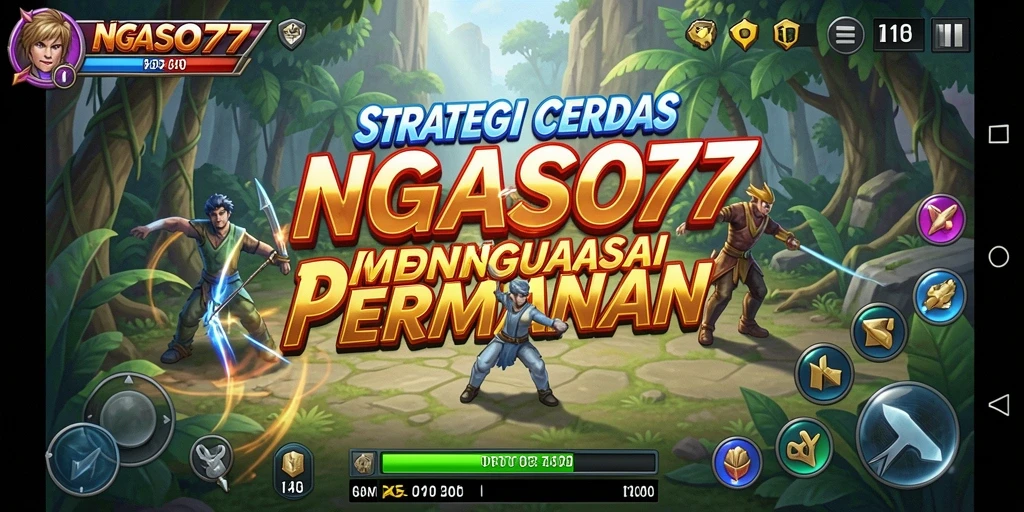 Screenshot dari gameplay NGASO77 yang menampilkan pertempuran strategi.