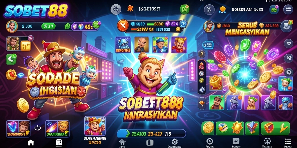 Tampilan gameplay yang seru dan penuh warna di SOBET88.