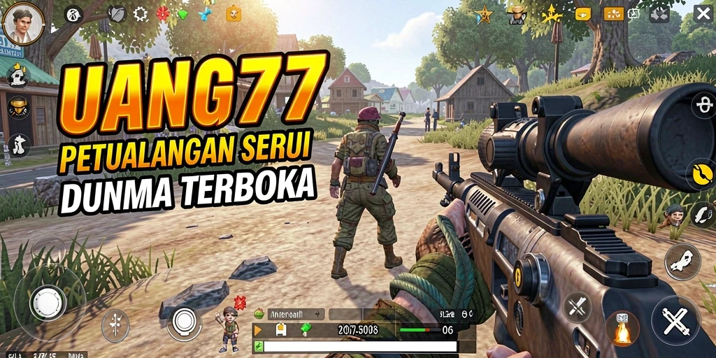 Screenshot gameplay UANG77 di dunia terbuka yang luas dan penuh petualangan.